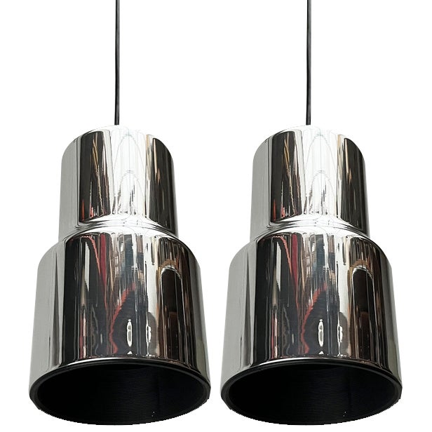 Mid-Century Space Age Model MDK 031 Metal Pendant Lamps from