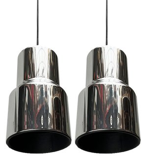 Mid-Century Space Age Model MDK 031 Metal Pendant Lamps from Philips, 1960s, Set of 2