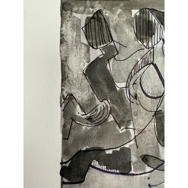 1987, "A Step Backward", Abstract Expressionist, Original Watercolor and Ink, Stanley J. Krupa For Sale In Jacksonville, FL - Image 6 of 8