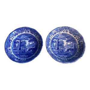 Spode Blue Italian Coupe Cereal Bowls- Set of 2