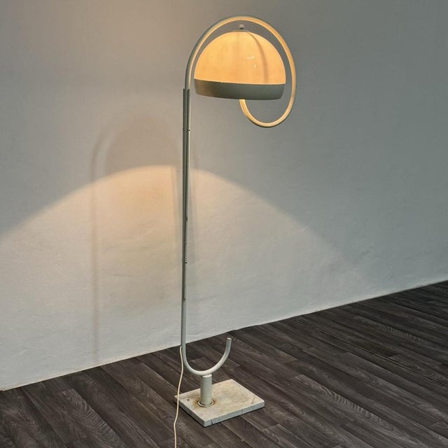 Vintage Space Age Floor Lamp with Marble Base from Guzzini, 1970s For Sale - Image 3 of 16