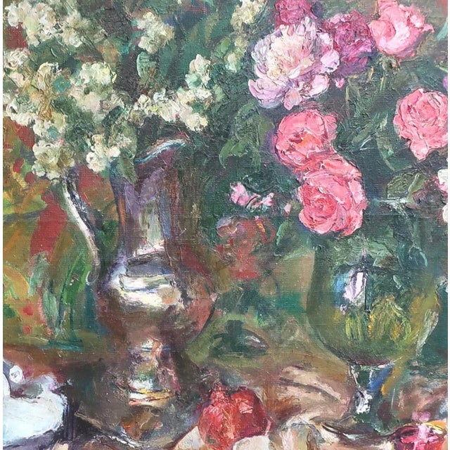 1980s Roses Still Life Painting by Vitaly Reunov For Sale - Image 6 of 6