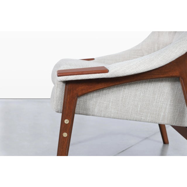 Wood Scandinavian Modern Walnut Armchair Attributed to Folke Ohlsson for Dux For Sale - Image 7 of 12