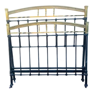 Antique Brass and Cast Iron Bedframe