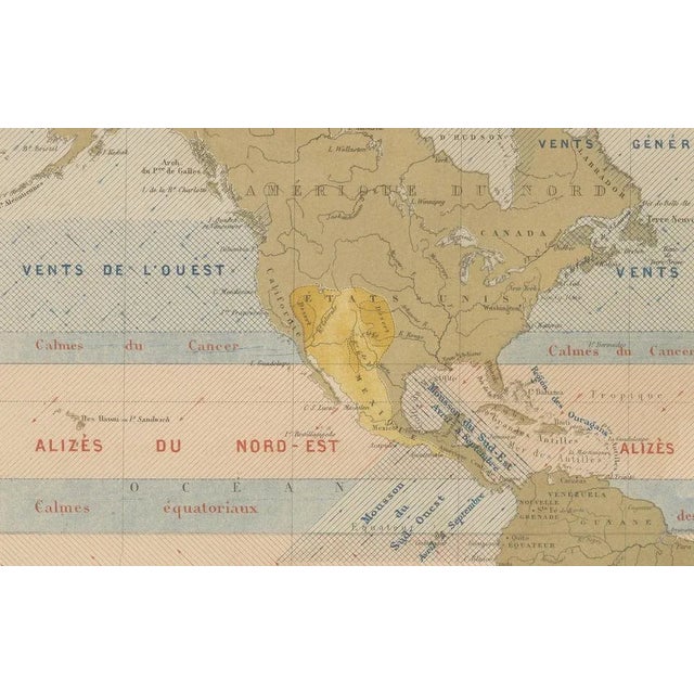Mid 19th Century World Wind Currents Map by Andriveau-Goujon, 1861 For Sale - Image 5 of 10