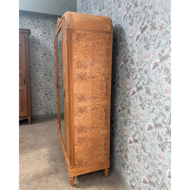 Large Art Deco Wardrobe in Speckled Maple, 1930s For Sale - Image 4 of 17