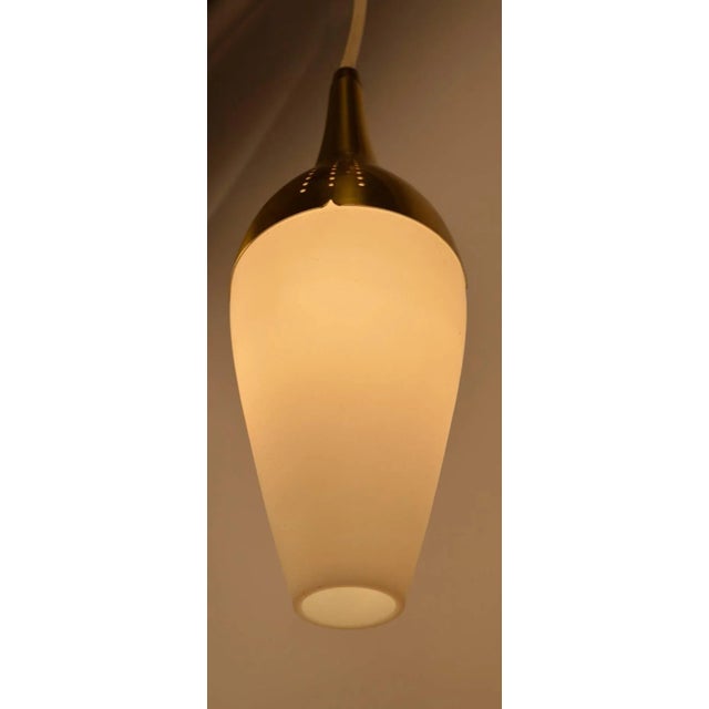 1950s Brass and Glass Pendant For Sale - Image 5 of 9