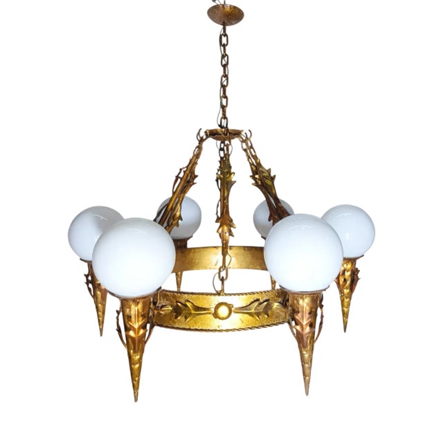 Large Vintage Regency Lamp, 1950s For Sale