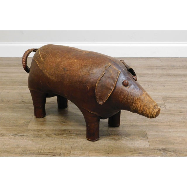 Dimitri Omersa Abercrombie & Fitch Vintage Leather Pig Footstool