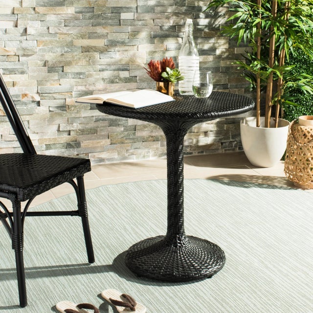 Rattan Bistro Table in Black Rattan For Sale - Image 4 of 5