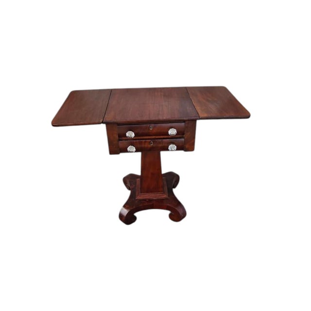 1840 American Mahogany Empire Drop Leave Side Table. For Sale - Image 16 of 17