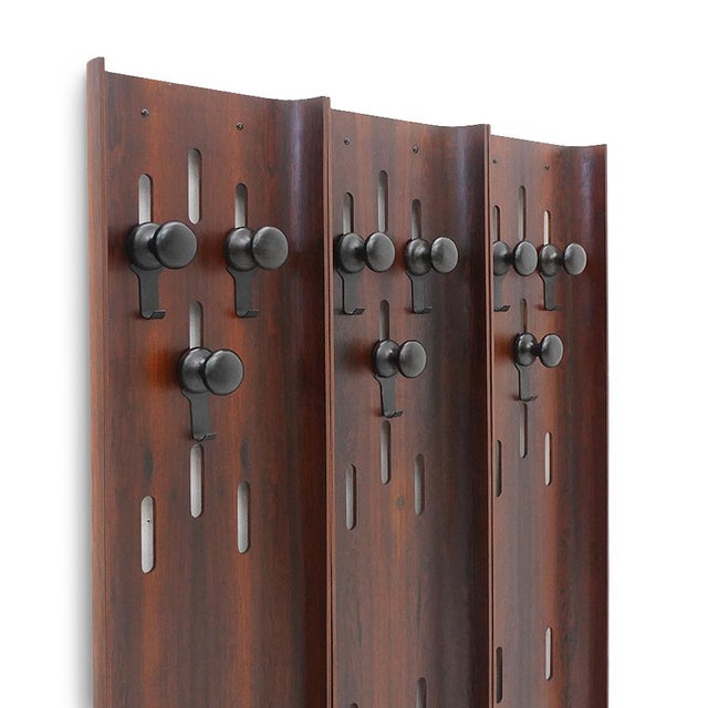 Wood Wall Coat Rack in Curved Plywood, 1960s For Sale - Image 7 of 15