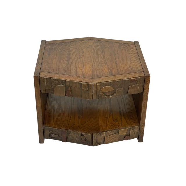 Vintage Lane Furniture Pueblo Brutalist Oak Dresser, C. 1970s For Sale In Cincinnati - Image 6 of 11