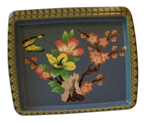 Vintage Daher Cherry Blossom Butterfly Trays- Set of 4