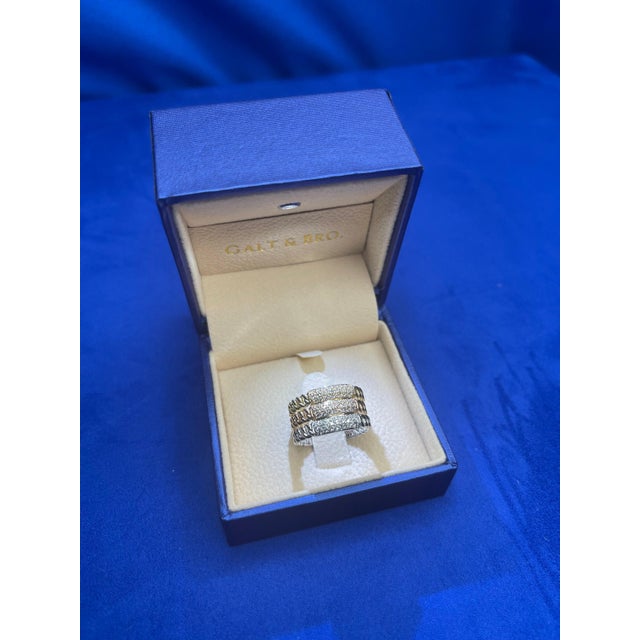 Brilliant Cut Diamond Pave Set Medium Stackable Curb Link Cocktail Statement, Size 6.5 For Sale In Washington DC - Image 6 of 10