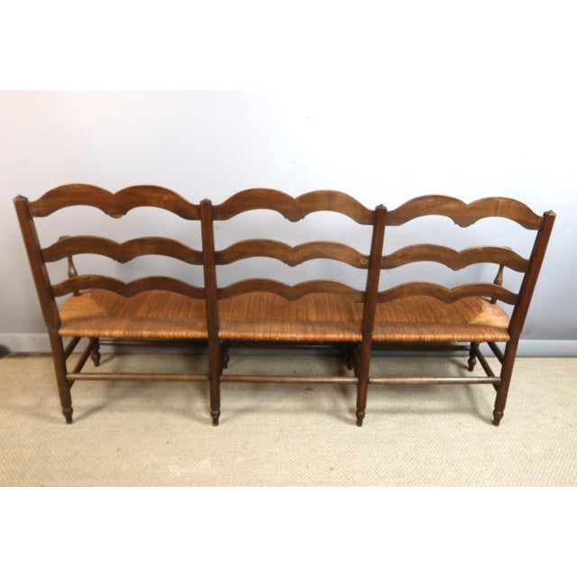 19th-Century Straw-Seated Bench or Radassier, 1890s For Sale - Image 6 of 12