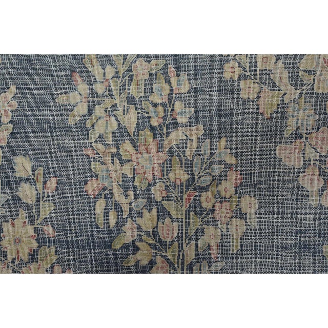 Kerman Rug 9’7” X 13’10” Blue Wool Vintage Distressed Hand-Knotted Carpet For Sale - Image 10 of 15