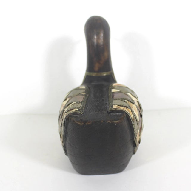 Farmhouse Vintage Duck Carved Wood Brass Copper Bone Folk Art For Sale - Image 3 of 9