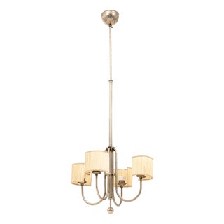Hanging Lamp in Nickel Plated Metal by Paavo Tynell, 1930s For Sale