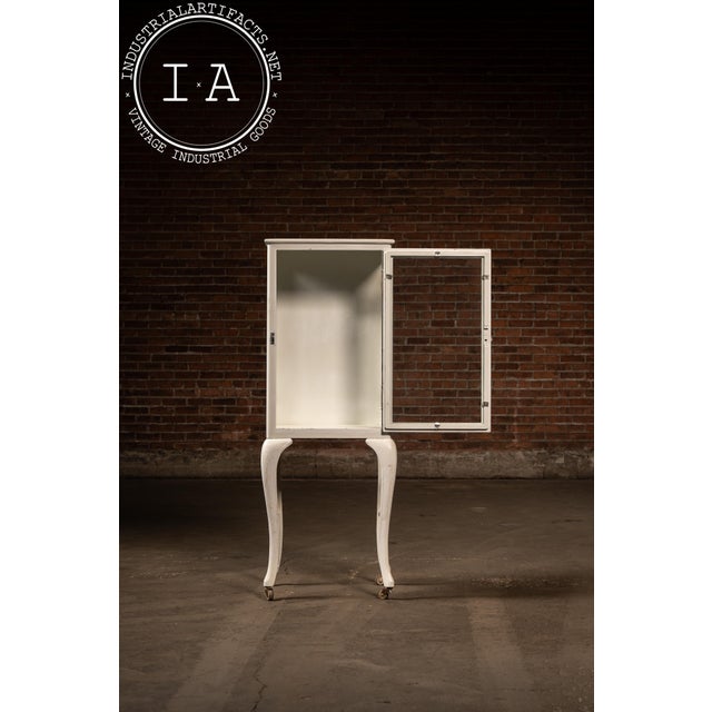 1930s Antique Dental Cabinet With Cabriole Legs in White For Sale - Image 5 of 16