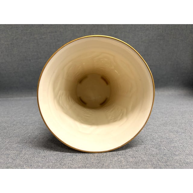 1970s Lenox Versailles Footed Vase With Gold Trim For Sale - Image 5 of 7