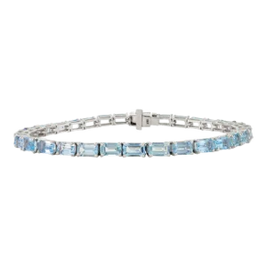 Baguette Cut 8.3 Ctw Aquamarine Tennis Bracelet