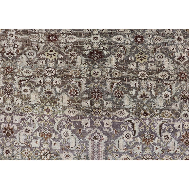 Textile Antique Persian Bidjar Gallery Rug With Detailed Floral and Geometric Patterns For Sale - Image 7 of 11
