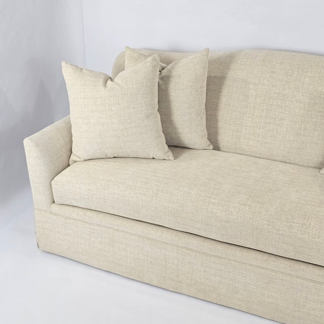 m.j. Design Consultants Custom Neutral Upholstered Sofa For Sale - Image 4 of 14