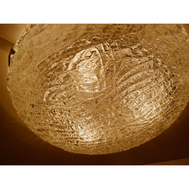 Large Brutalist Glass Flush Mount from Kaiser Leuchten, 1970s For Sale - Image 9 of 11