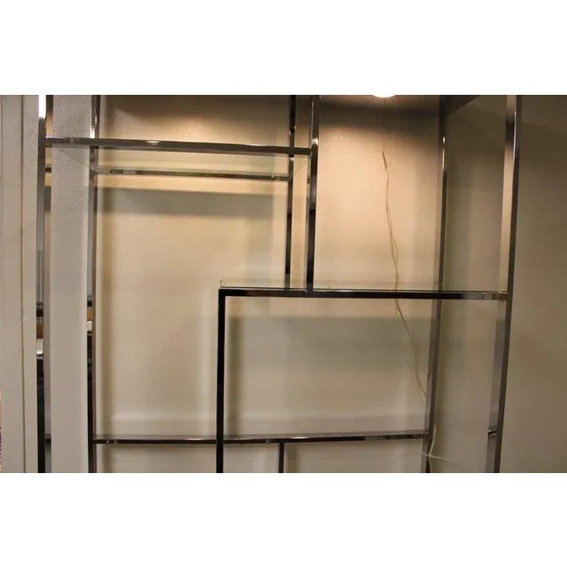 1980s Design Institute of America (Dia) Chrome Plated Steel Etagere For Sale In Palm Springs - Image 6 of 9