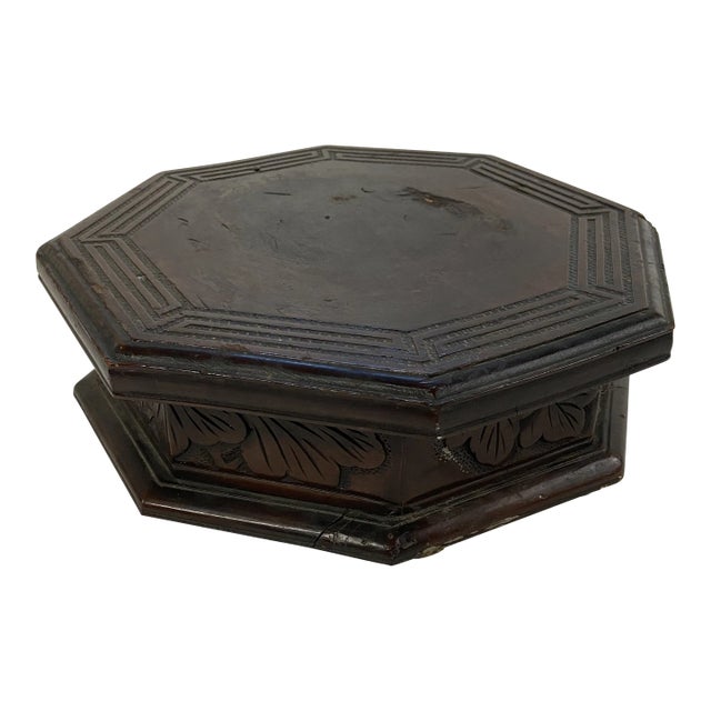 Antique Chinese Carved Wood Pedestal For Sale