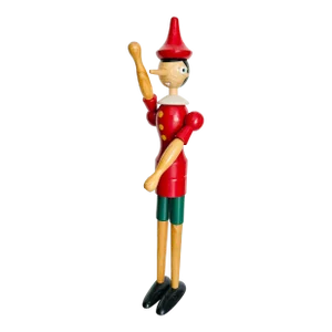 Large Tall Vintage Wooden Pinocchio From Italy, 1960s