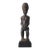 Early 20th Century Baule Wood Bearded Female Figurine On Base Côte d'Ivoire For Sale