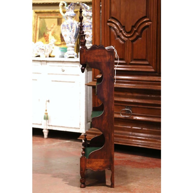 19th Century French Louis XV Carved Walnut Wall Estanier Shelf From Provence For Sale - Image 9 of 13