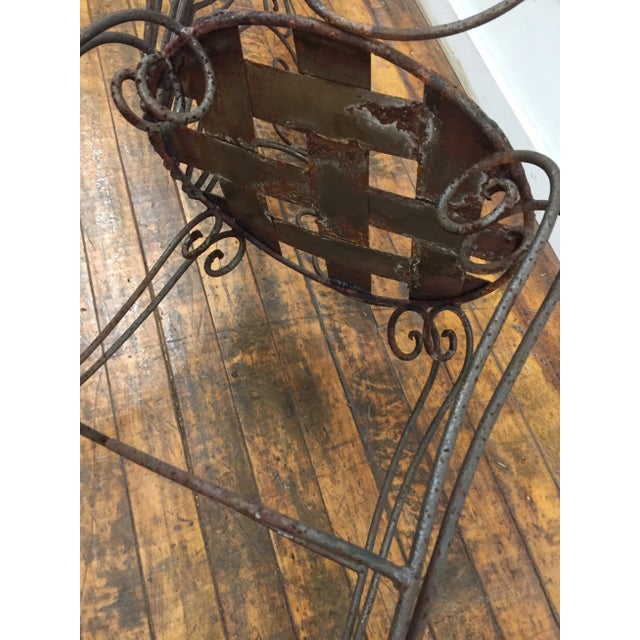 1910s French Garden Chair - Art Nouveau Wrought Iron For Sale - Image 5 of 8