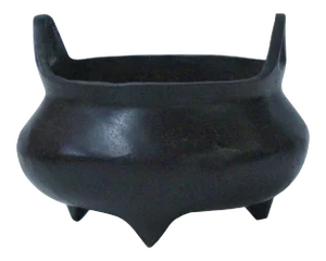 Chinese Oriental Finish Metal Incense Burner Accent