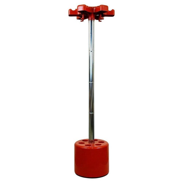 Red Plastic and Chrome Vip Coat Rack attributed to Lucci and Orlandini for Velca, Italy, 1970s For Sale - Image 10 of 10