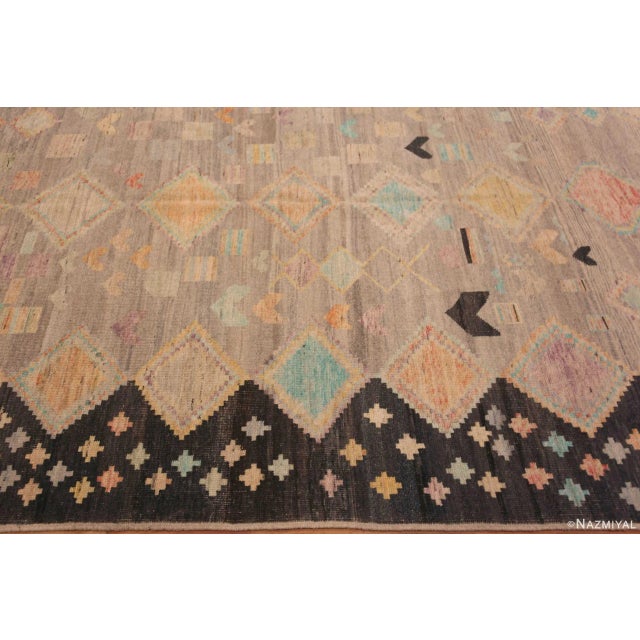 Textile Handmade Modern Tribal Primitive Contemporary Nomadic Area Rug For Sale - Image 7 of 8