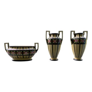 Jugendstil Set by Charles Catteau for Boch-Keramis La Louvière, 1920, Set of 3 For Sale