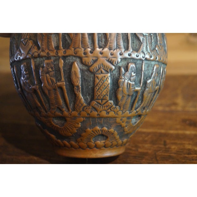 Mid 20th Century Copper Repousse Figural Vase For Sale - Image 9 of 9