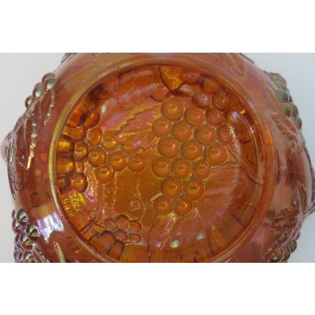 Mid 20th Century Mid 20th Century Imperial Glass Iridescent Marigold Grape Carnival Glass Bowl For Sale - Image 5 of 7