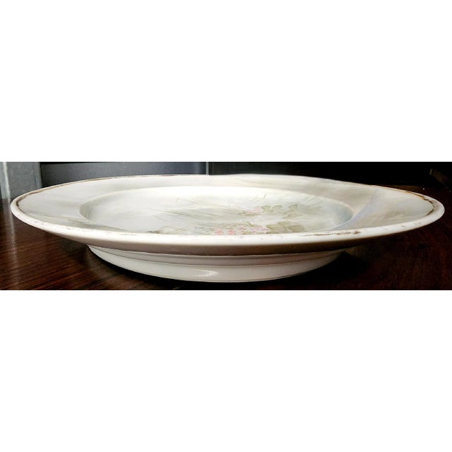 1900 - 1909 Antique Japanese Fine Porcelain Hand Painted Lg. Round Serving Platter For Sale - Image 5 of 13