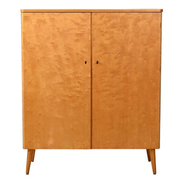 Vintage Scandinavian Birch Cabinet, 1950s For Sale