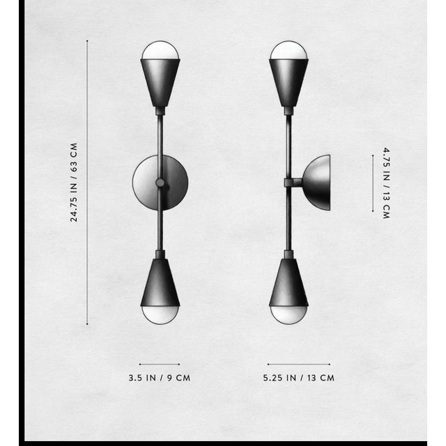 Apparatus Studio Blackened Brass Triad 2 Wall Sconces - a Pair For Sale - Image 15 of 16