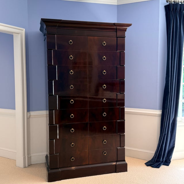 Thomas Pheasant for Baker Flame Mahogany Armoire For Sale - Image 12 of 12