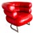 Vintage Red Leather Lounge Chair by Eileen Gray, 1980s For Sale