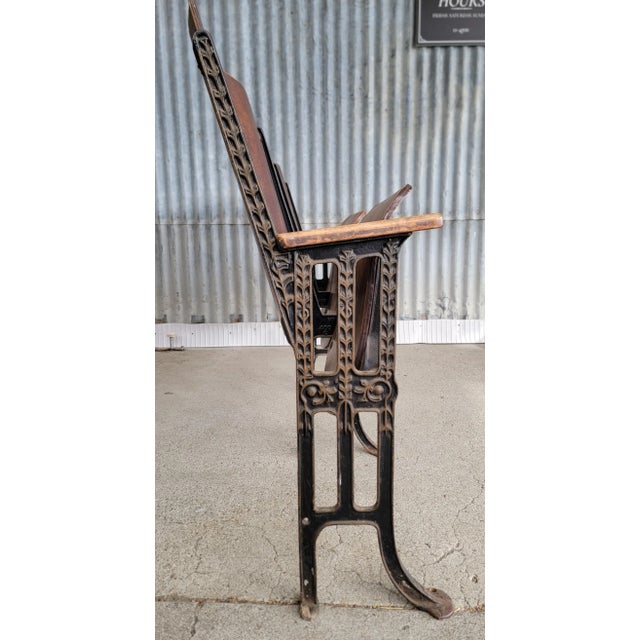 1930s Antique Folding Chairs With Star Brand Advertising Theater Type Style For Sale - Image 5 of 12