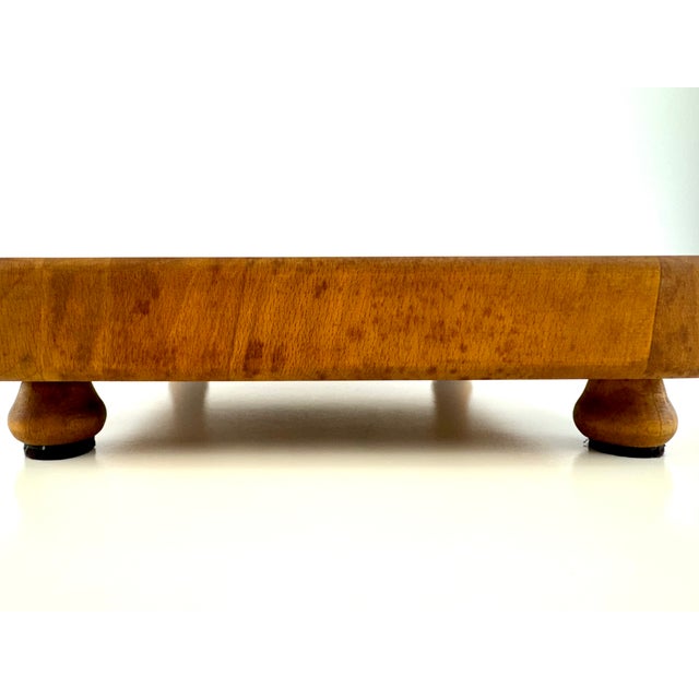 1960s Vintage Mid Century e.l. Bruce End-Grain Footed Butcher Block, Memphis For Sale - Image 5 of 10