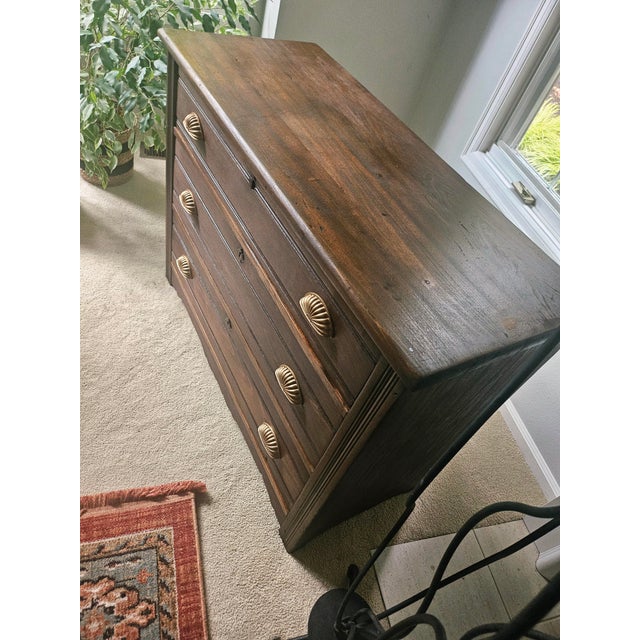 Antique Victorian Oak 3-Drawer Chest/ Dresser (c.1880-1890) For Sale In Seattle - Image 6 of 13