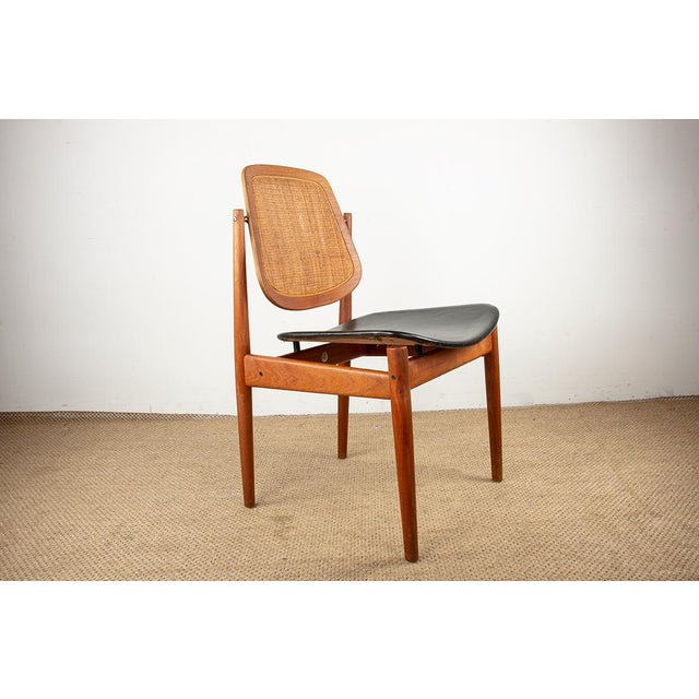 Danish Model FD 187 Chairs in Teak, Cane and Leather by Arne Vodder for France & Son, 1956, Set of 6 For Sale - Image 13 of 18